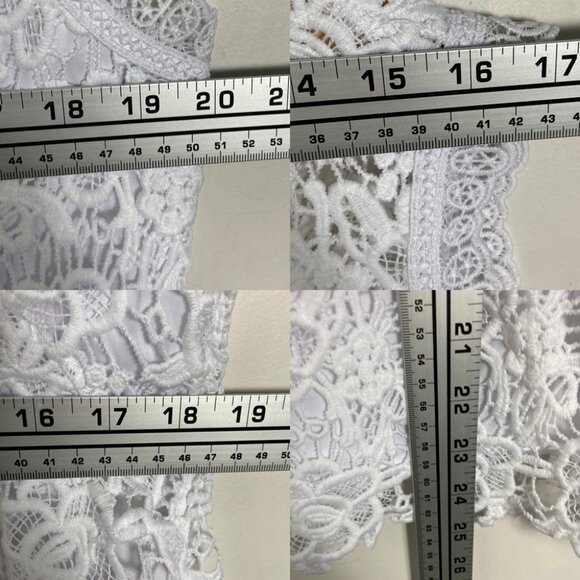 NEW Nanette Lepore White Lace Tie Back Tank Top Size‎ Large Bohemian Romantic L - Picture 7 of 8